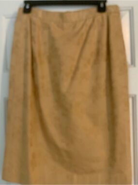 Vintage David Warren New York Cream & Tan 100% Cotton Skirt Set